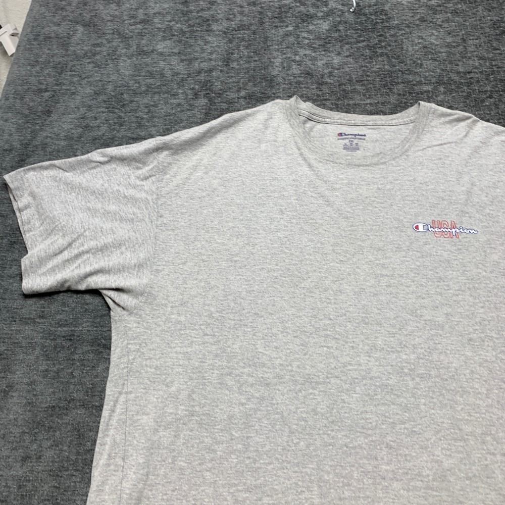 Vintage Champion T Shirt Mens 2XL Gray Short Sleeve Logo Classic Streetwear - Picture 4 of 16